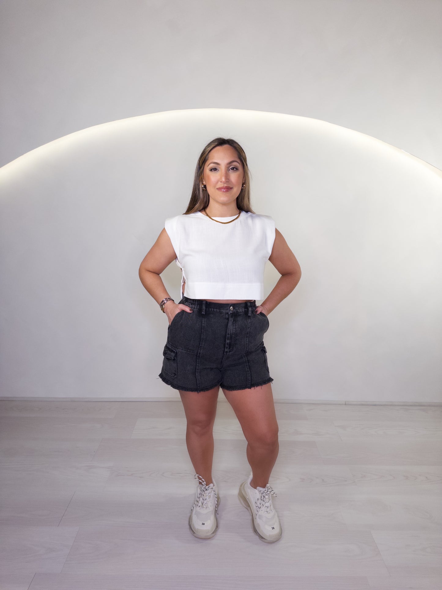 Black Short Jean Cargo