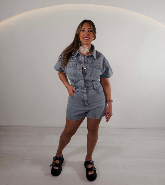 Denim Romper