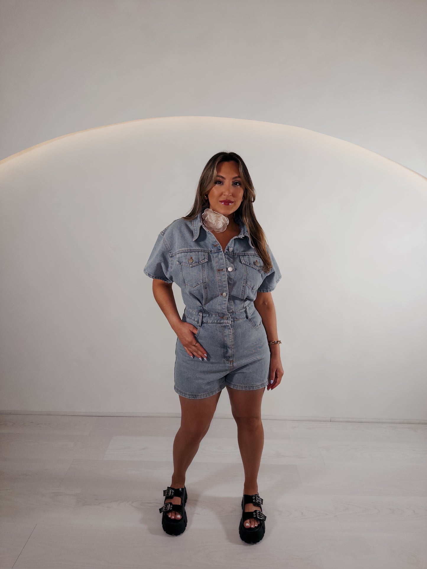 Denim Romper