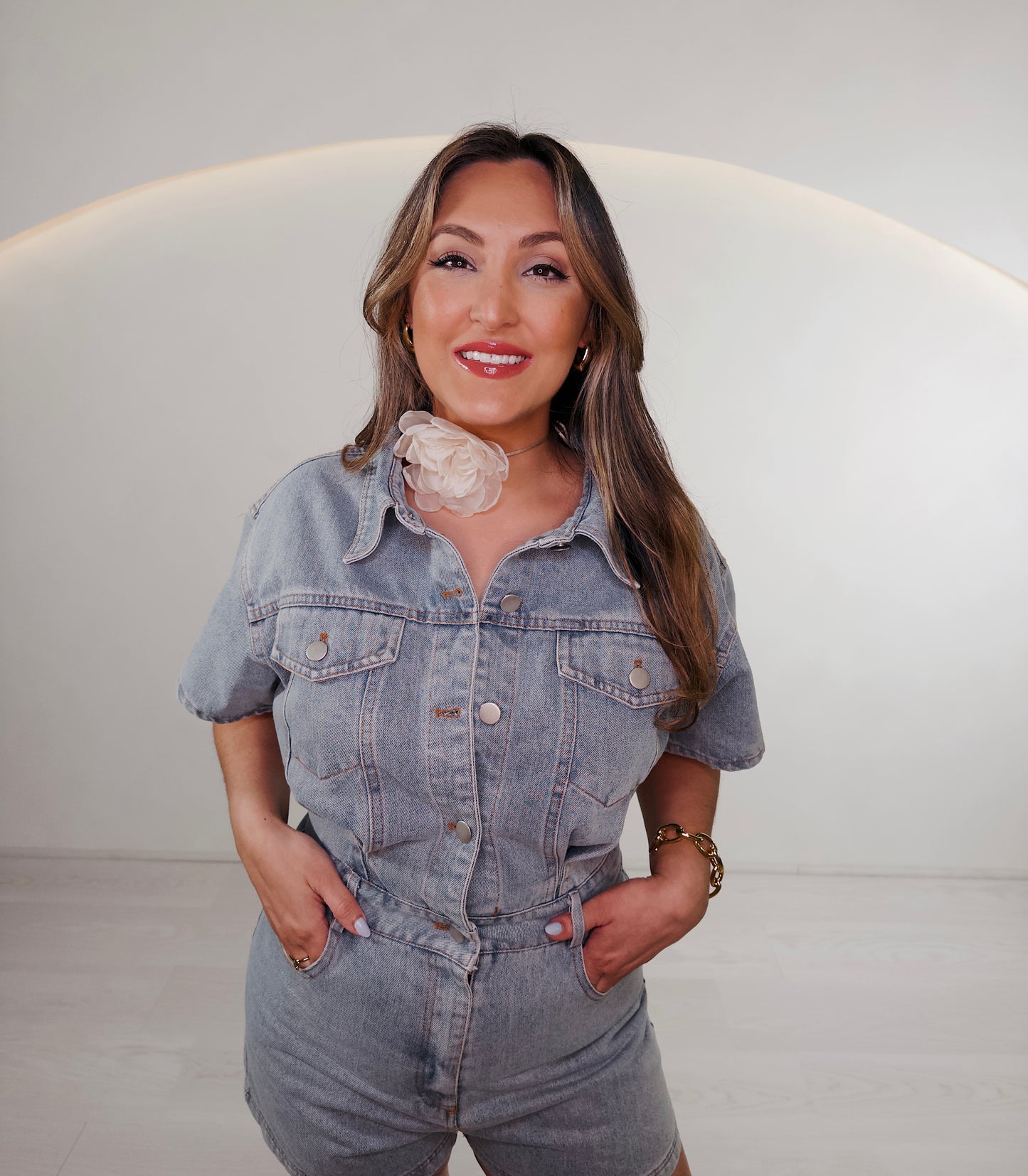 Denim Romper