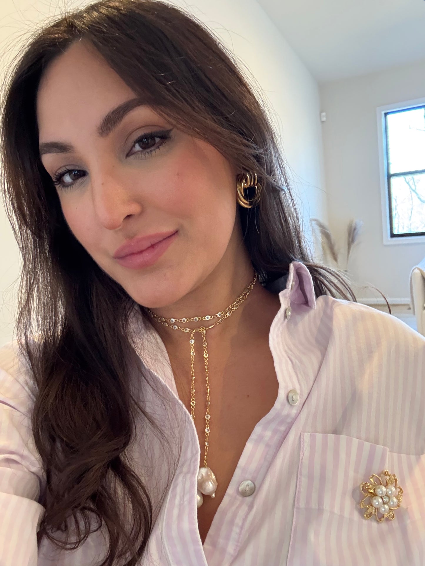 PREORDER--Stone Pearl Callie Necklace